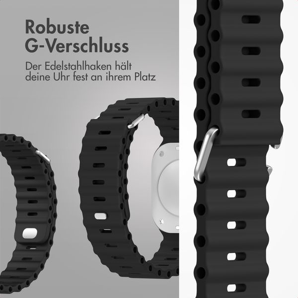 Accezz Ocean Armband für Apple Watch Series 1 - 11 / SE / Ultra (44/45/46/49 mm) - Schwarz