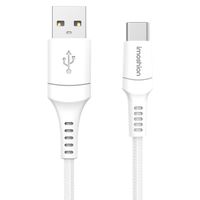 imoshion Braided USB-C-zu-USB-A Kabel - 0,5 Meter - Weiß