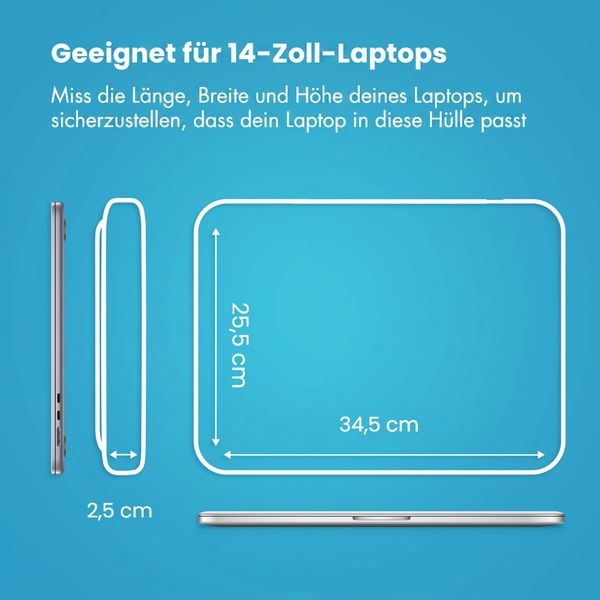 imoshion Laptop Hülle mit Staufach 14 Zoll - Laptop Sleeve - Schwarz