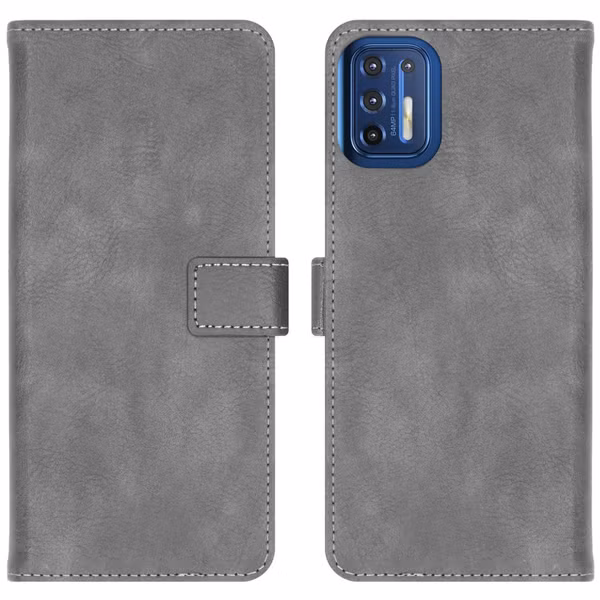 imoshion Luxuriöse Klapphülle Motorola Moto G9 Plus - Grau