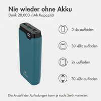 imoshion Powerbank 20.000 mAh - 22,5W Schnellladegerät - USB-C / USB-A - Petrol Green
