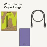 imoshion Ultra Series Aluminium Powerbank 20.000 mAh - Schnellladen bis 33W - Tropical Violet