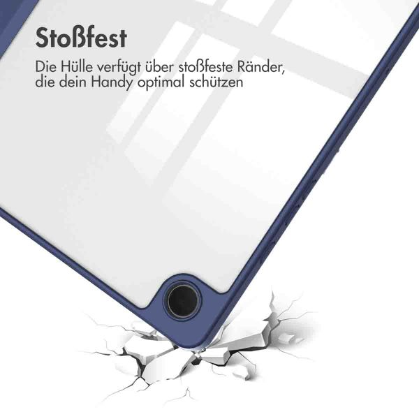 imoshion Trifold Hardcase Klapphülle für das Samsung Galaxy Tab A9 Plus - Dunkelblau