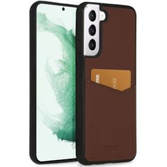 Accezz Premium Leather Card Slot Back Cover Samsung Galaxy S22 Plus - Braun