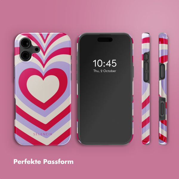 Selencia Vivid Rückabdeckung mit MagSafe iPhone 16 - Double Hearts Rubine Red Lilac