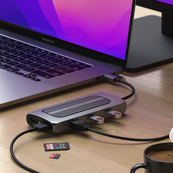 Satechi USB-C Multiport MX Adapter - USB-C Hub für Laptop - Space Grau