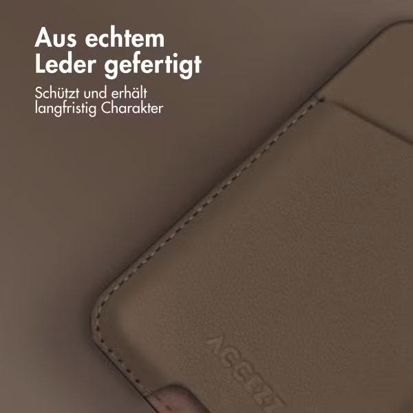 Accezz Lederkartenhalter - Geeignet für MagSafe und Qi2 - Coffee Brown