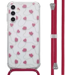 imoshion Design Hülle mit Band Samsung Galaxy A15 (5G) - Dusty Rose Connected Hearts