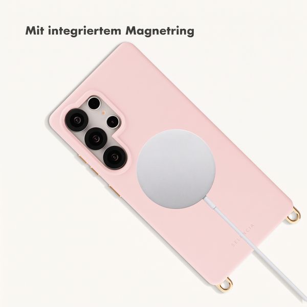 Selencia Rivièra Backcover mit MagSafe mit abnehmbaren Haken Samsung Galaxy S25 Ultra - Sorbet Pink