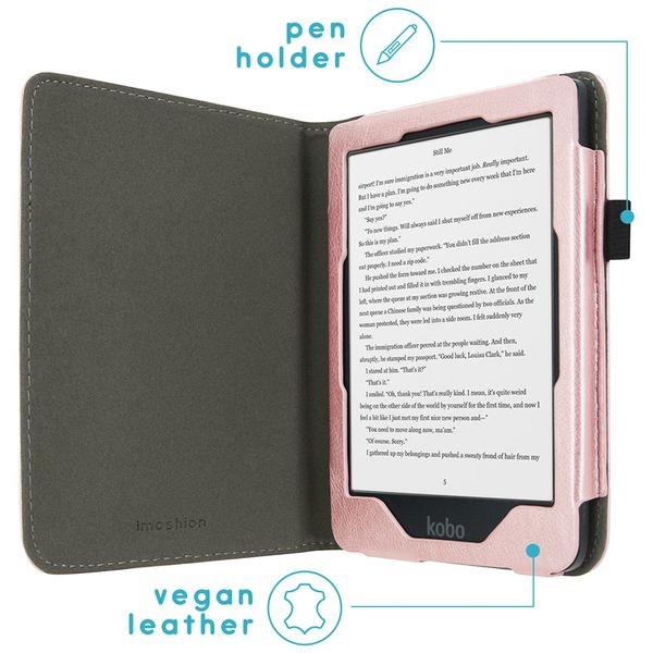 imoshion Vegan Leather Klapphülle Kobo Clara HD - Roségold