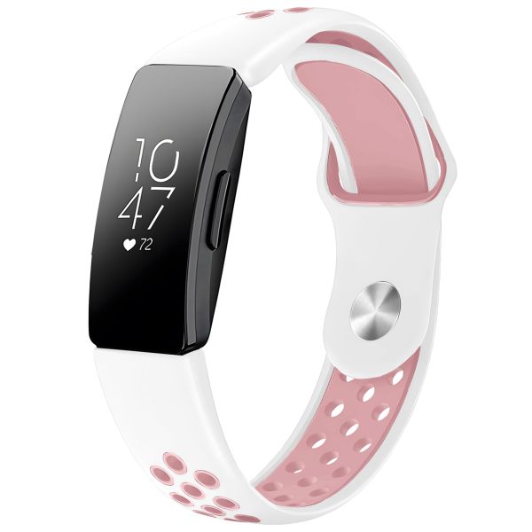 imoshion Silikonband Sport für das Fitbit Inspire - Weiß  /  Rosa