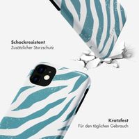 Selencia Vivid Tough Back Cover für das iPhone 11 - Colorful Zebra Pine Blue