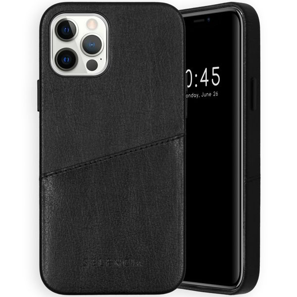 Selencia Vayu Veganes Leder-Backcover iPhone 12 (Pro) - Schwarz