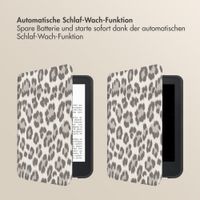 Selencia Sabi Klapphülle mit Leopardenmuster Kobo Clara Colour / Clara BW - Soft Ivory