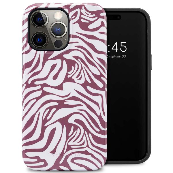 Selencia Vivid Tough Back Cover für das iPhone 14 Pro Max - Trippy Swirl Dark Rose