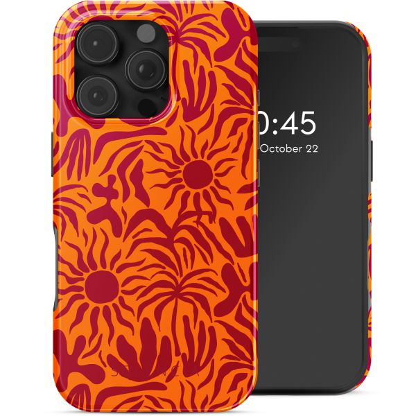 Selencia Vivid Tough Back Cover mit MagSafe für das iPhone 16 Pro - Tropical Vibes Apricot