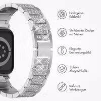 Selencia Sparkle Armband für das  Apple Watch Series 1 t/m 9 / SE (38/40/41 mm) | Series 10 / 11 (42 mm) - Silber