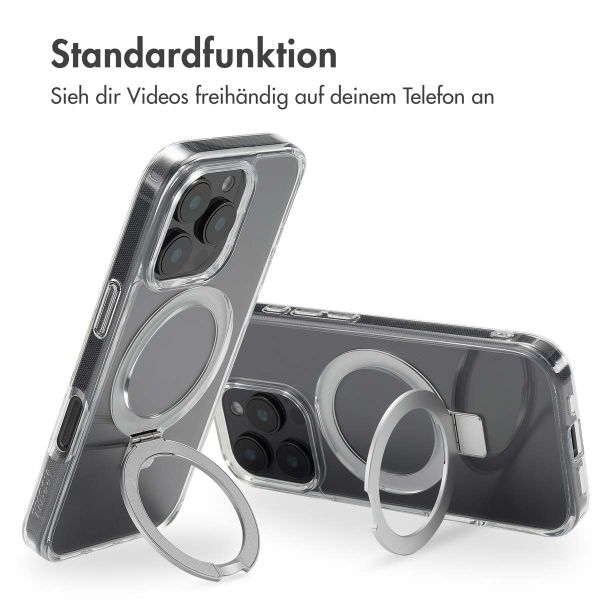 Accezz Ring Stand Backcover mit MagSafe für das iPhone 16 Pro - Transparent