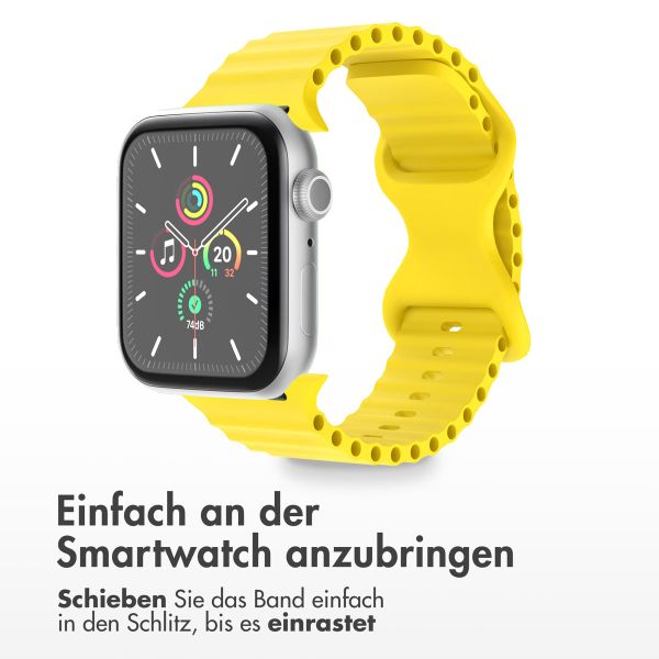 imoshion Athletisches Silikonarmband für die Apple Watch Series 1 bis 9 / SE (38/40/41 mm) | Series 10 (42 mm) - Gelb