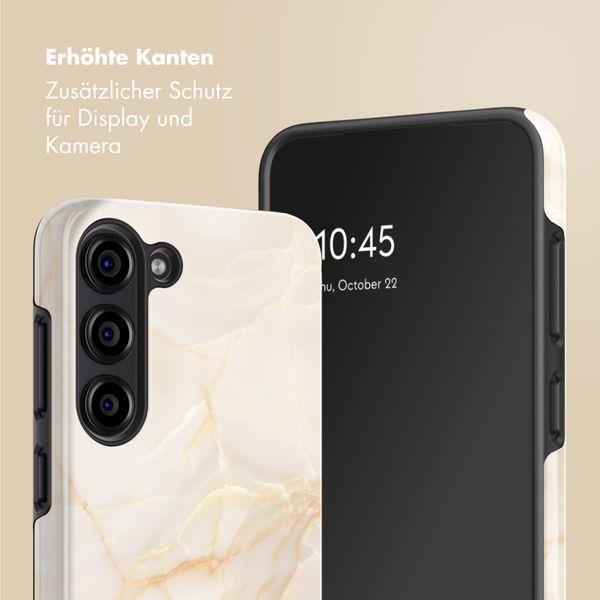 Selencia Vivid Back Cover Samsung Galaxy S23 - Golden Beige Marble