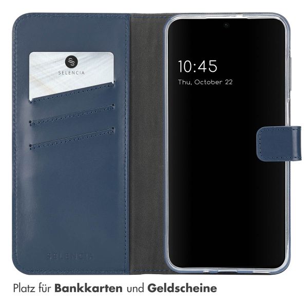 Selencia Echtleder Klapphülle Samsung Galaxy A16 - Blau