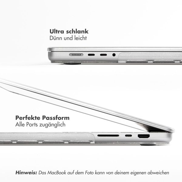 Selencia Glitzer Cover Apple MacBook Pro 16 Zoll (2021 / 2023 M3 chip / 2024 M4 chip) - Transparent