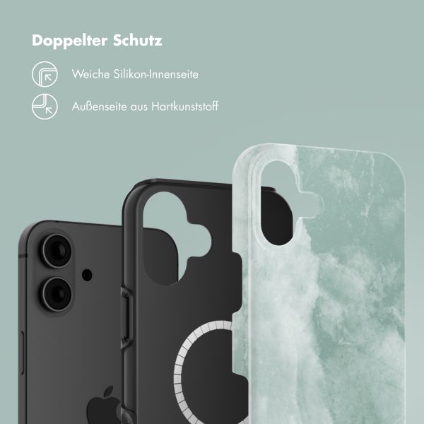 Selencia Vivid Rückabdeckung mit MagSafe iPhone 16 - Marble Grayed Jade