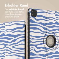 imoshion 360° drehbare Design Klapphülle Apple iPad Air 13 Zoll (2025) M3 / (2024) M2 - White Blue Stripes