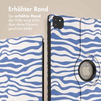 imoshion 360° drehbare Design Klapphülle iPad Air 13 Zoll (2025) M3 / (2024) M2 - White Blue Stripes