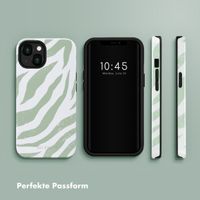 Selencia Vivid Back Cover Apple iPhone 13 - Colorful Zebra Sage Green