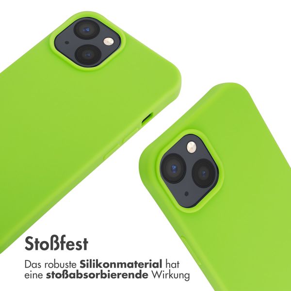 imoshion Silikonhülle mit Band für das iPhone 14 - Grün fluoreszierend