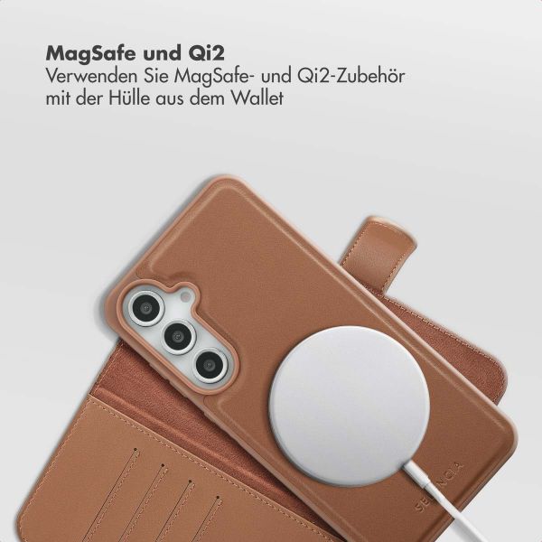 Selencia Olyn Abnehmbare Bookcase mit MagSafe Samsung Galaxy S24 FE - Braun