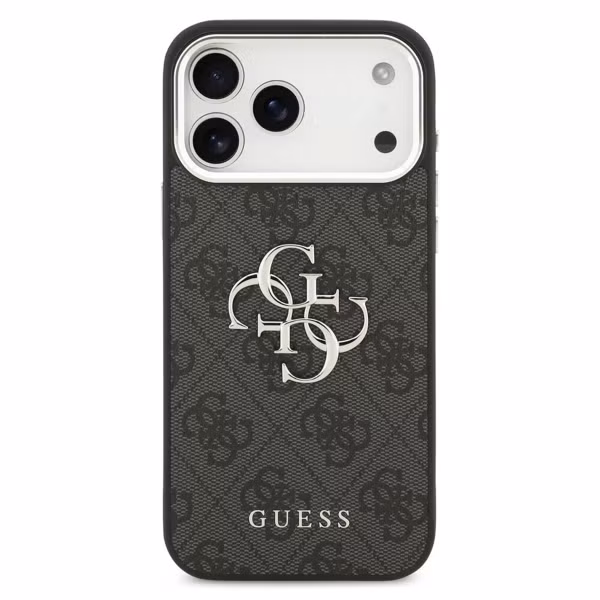 Guess 4G Metal Logo Back Cover Apple iPhone 17 Pro Max - Silver Edge - Black