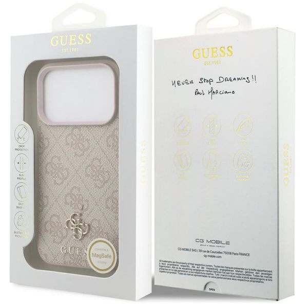Guess 4G Metal Logo Back Cover MagSafe Apple iPhone 17 Pro - Rosa