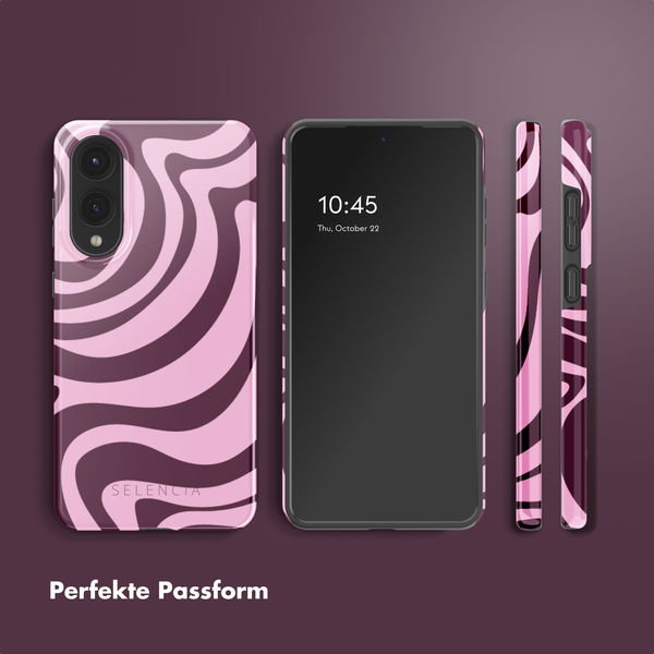 Selencia Vivid Back Cover Samsung Galaxy S25 Edge - Wavy Swirl Pink Plum