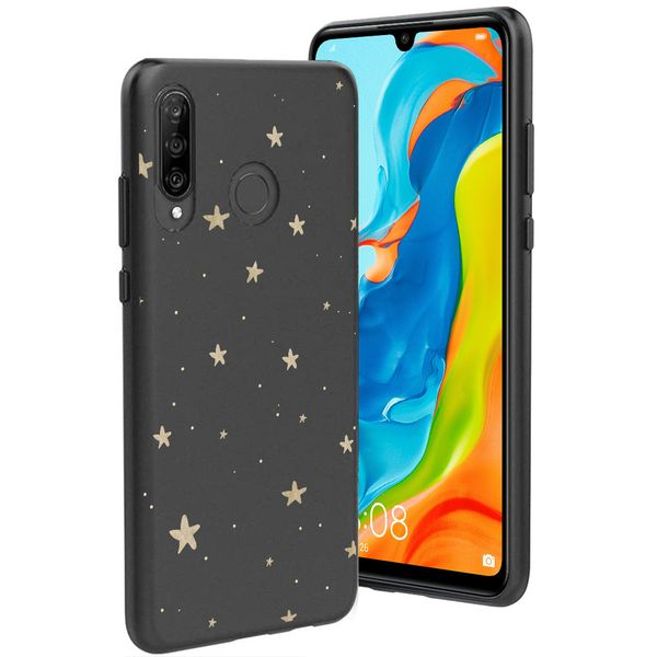 imoshion Design Hülle für das Huawei P30 Lite - Sterne / Schwarz