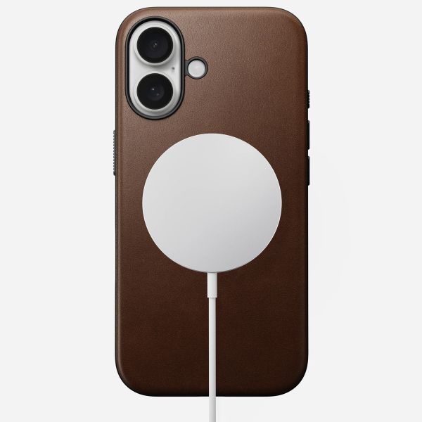 Nomad Modern Leather Case für das iPhone 16 - Brown