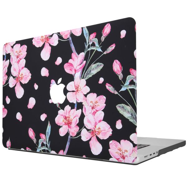 imoshion Design Laptop Cover für das MacBook Pro 16 Zoll (2021 / 2023 M3 chip / 2024 M4 chip) - A2485 / A2780 / A2991 / A3186 / A3403 - Blossom Watercolor Black