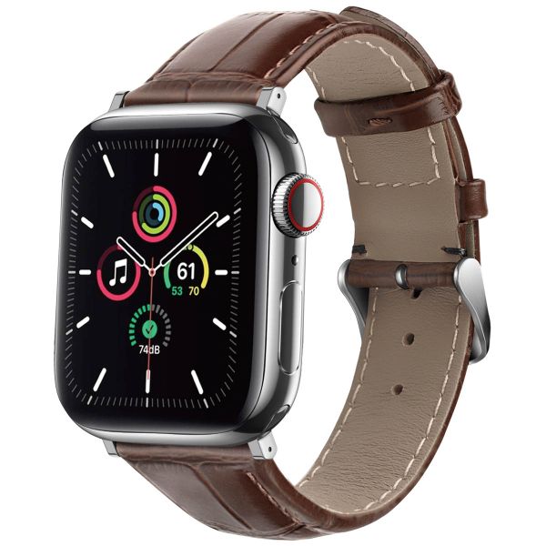 imoshion Leder-Krokodilarmband für die Apple Watch Series 1 bis 9 / SE (38/40/41 mm) | Series 10 (42 mm) - Braun