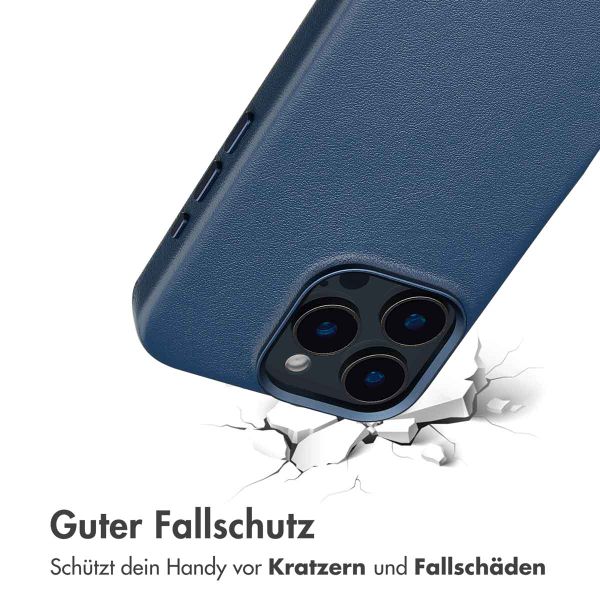 Accezz MagSafe Leather Backcover für das iPhone 16 Pro Max - Nightfall Blue