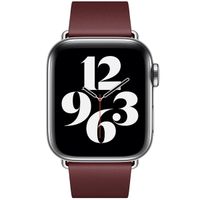 Apple Leather Band Modern Buckle für die Apple Watch Series 1 bis 9 / SE (38/40/41 mm) | Series 10 (42 mm) - Größe M - Garnet