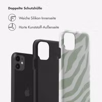 Selencia Vivid Back Cover Apple iPhone 11 - Colorful Zebra Sage Green
