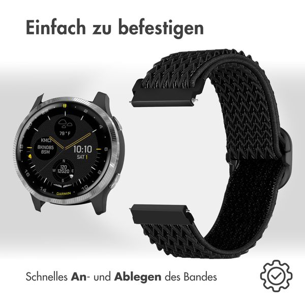 imoshion Elastische Nylonarmband für das Garmin Venu - Schwarz