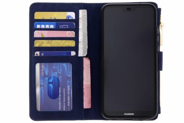 Blaue Luxuriöse Portemonnaie-Klapphülle für das Huawei P20 Lite