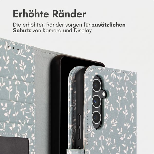 imoshion Design Klapphülle Samsung Galaxy A54 (5G) - Smoke Green Flowers