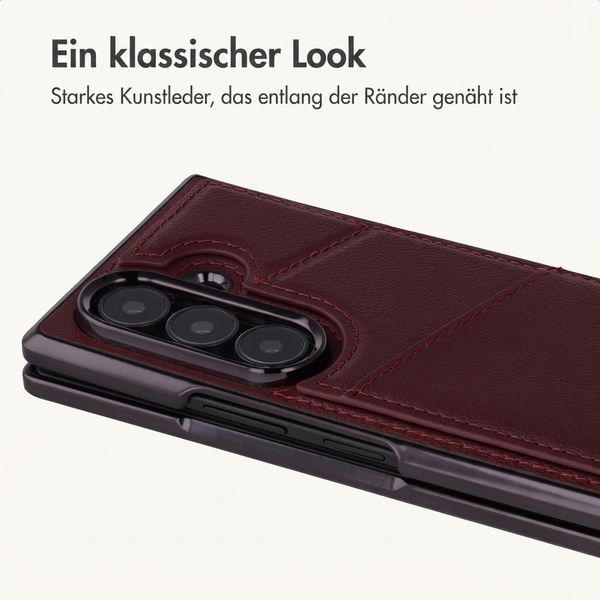 imoshion Kunstleder MagSafe Backcover mit Kartenfach Samsung Galaxy Z Fold 8 Ultra - Wine Red