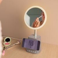 imoshion Make-up-Spiegel mit Bluetooth-Lautsprecher und kabellosem Ladegerät - Silber