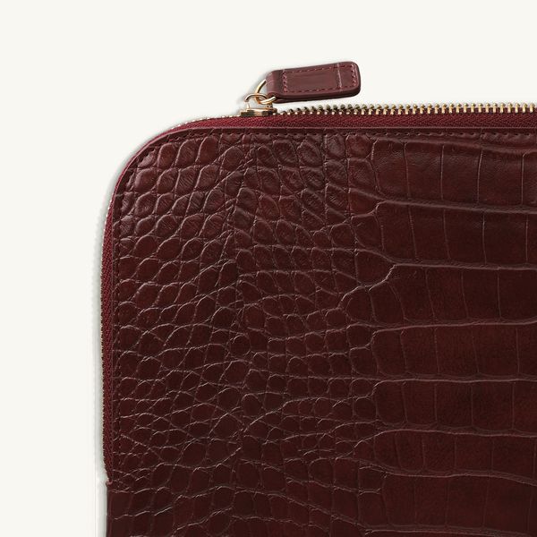 Selencia Croco Laptop Hülle 11 Zoll - Laptop Sleeve - Burgundy