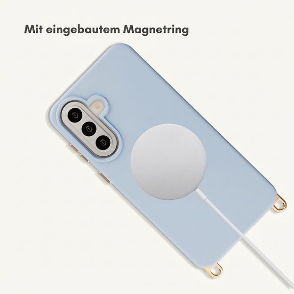 Selencia Rivièra Backcover mit MagSafe mit abnehmbaren Haken Samsung Galaxy A57 (5G) - Powder Blue