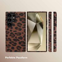 Selencia Sabi Backcover Leopardenmuster mit MagSafe Samsung Galaxy S24 Ultra - Mocha Brown